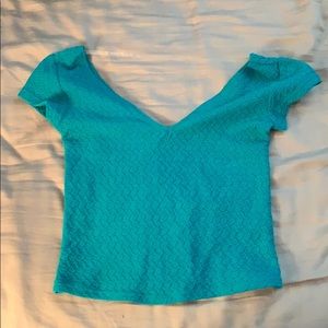 teal crop top